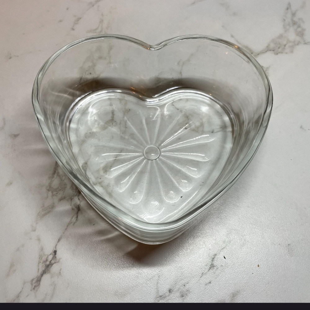 Heart-Shaped Glass Dish Libbey